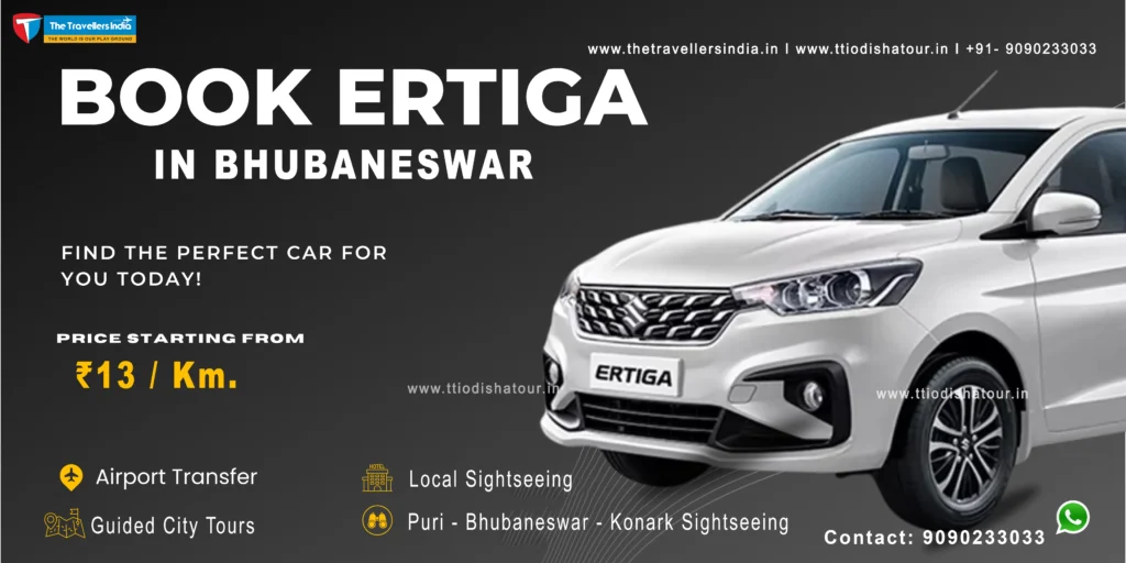 Family Tour Car Rental in Odisha – Book Spacious 7-Seater Ertiga 2 Ertiga taxi service in bhubaneswar