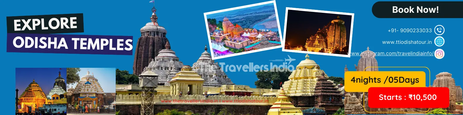 Odisha Temple Tour Packages – Explore famous pilgrimage temples in Odisha including Jagannath Puri, Konark Sun Temple, and Bhubaneswar shrines with Sightseeing & Best Price ₹7500